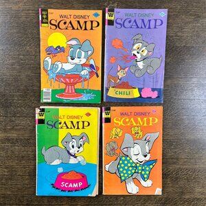 Whitman Gold Key Walt Disney Lot of 4 Scamp Vintage Comic 1970s